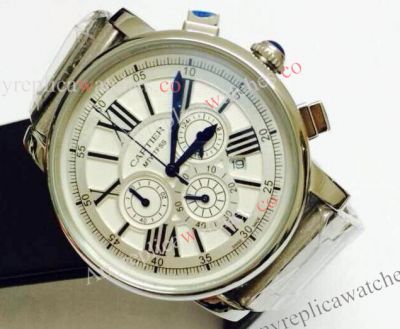 Cartier Stainless Steel White Face Quartz Watch